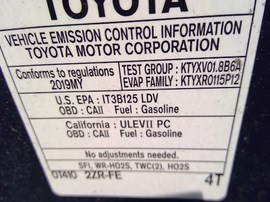 2019 TOYOTA COROLLA, GRAY, LE, 1.8L, AT.  Z25977